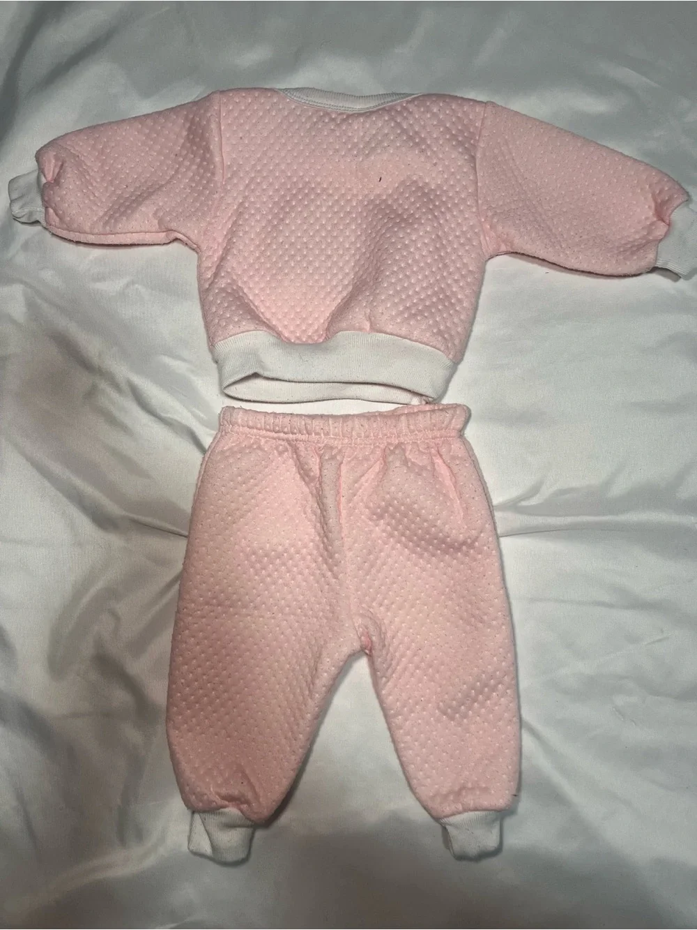 Vintage Baby Girls Bright Future Bunny 2pc Sweater Sweat Set Pink 6-9M